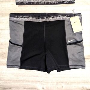 Nike Pro Dri-Fit Training Shorts NWT Black & Grey Ladies XXL